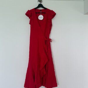 SHEIN flirty summer red dress